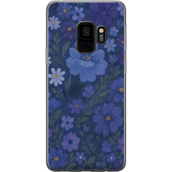 Kompatibelt Mobilskal till Samsung Galaxy S9 Midnattsblommor i djupblå drömsk sommarkväll Kompatibelt Mobilskal till Samsung Galaxy S9 Midnattsblommor i djupblå drömsk sommarkväll