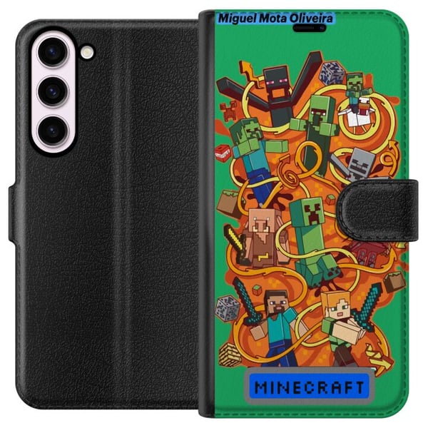 Kompatibel Tegnebogsetui til Samsung Galaxy S23+ Minecraft