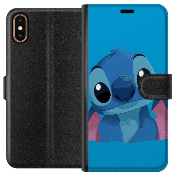 Kompatibelt Plånboksfodral till Apple iPhone X Stitch Blå