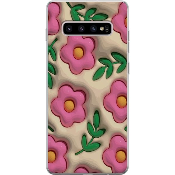Kompatibelt Mobildeksel til Samsung Galaxy S10+ Boblende Blomster