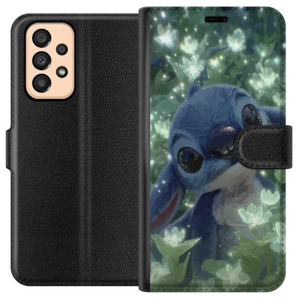 Yhteensopiva Lompakkokotelo Samsung Galaxy A33 5G Disney Stitch kawaii-hahmo kukalla