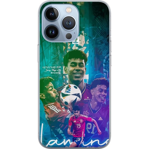 Kompatibelt Mobildeksel til Apple iPhone 13 Pro Lamine Yamal-fotballmotiv med Barcelona- og Spania-inspirasjon i fargerik stil