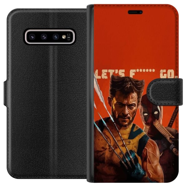 Kompatibelt Plånboksfodral till Samsung Galaxy S10+ Deadpool & Wolverine