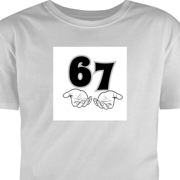 Barn T-shirt 67 Hands Grå 7-8 År