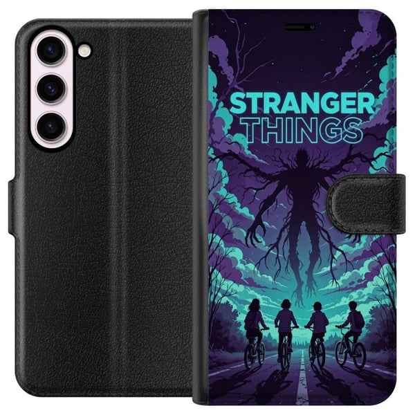 Yhteensopiva Lompakkokotelo Samsung Galaxy S23+ Stranger Things -inspiroitu fantasia kuvitus, jossa on tumma hirviö, pyöräileviä lapsia ja dramaattin