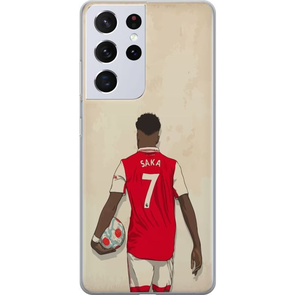 Yhteensopiva Puhelinkuori Samsung Galaxy S21 Ultra 5G Saka Fotboll Arsenal FC Motiv Spelare Premier League