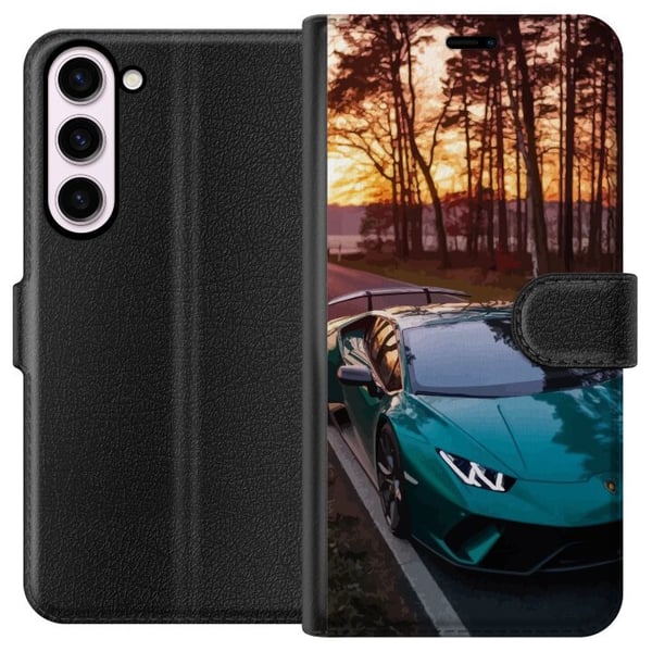 Kompatibelt Lommeboketui til Samsung Galaxy S23+ Lamborghini Superbil Racing Sportsbil