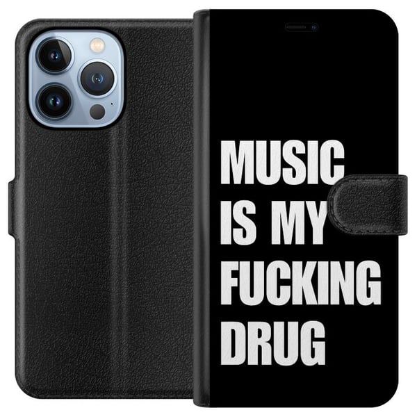 Yhteensopiva Lompakkokotelo Apple iPhone 13 Pro Selkeä musta tausta ja vahva valkoinen teksti ilmaisevat intohimoa musiikkiin voimakkaalla, suoraviiv Yhteensopiva Lompakkokotelo Apple iPhone 13 Pro Selkeä musta tausta ja vahva valkoinen teksti ilmaisevat intohimoa musiikkiin voimakkaalla, suoraviiv