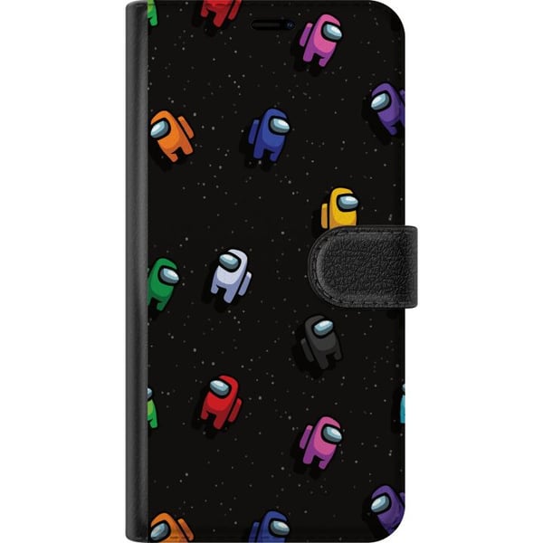 Kompatibelt Lommeboketui til Samsung Galaxy S10 Lite Among Us-mønster med fargerike karakterer i verdensrommet, lekent gamingmotiv for Among Us-fans