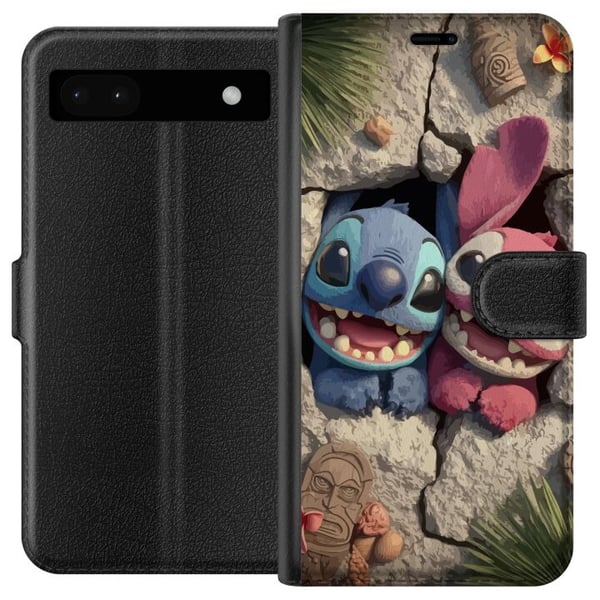 Yhteensopiva Lompakkokotelo Google Pixel 6a Stitch Angel Lilo & Stitch Motiivi Disney Rakkaus Sarjakuvahahmo Suosittu Sininen Avaruusolio Hauska Disn