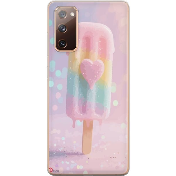 Kompatibelt Mobilskal till Samsung Galaxy S20 FE Pastellglass med hjärta söt design med smältande färger och glitter för sommar och candy stil Kompatibelt Mobilskal till Samsung Galaxy S20 FE Pastellglass med hjärta söt design med smältande färger och glitter för sommar och candy stil