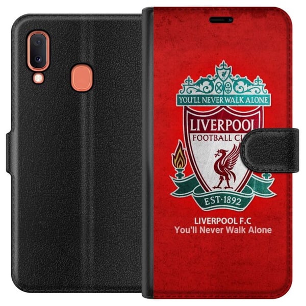Kompatibelt Lommeboketui til Samsung Galaxy A20e Liverpool YNWA Kompatibelt Lommeboketui til Samsung Galaxy A20e Liverpool YNWA
