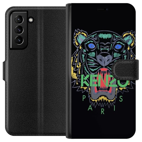 Kompatibel Tegnebogsetui til Samsung Galaxy S21+ 5G Kenzo tiger Paris modeplakat mode luksus streetwear-brand logo ikonisk sort baggrund retro kunst Kompatibel Tegnebogsetui til Samsung Galaxy S21+ 5G Kenzo tiger Paris modeplakat mode luksus streetwear-brand logo ikonisk sort baggrund retro kunst