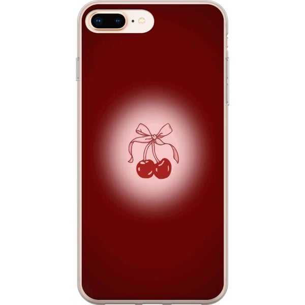 Yhteensopiva Puhelinkuori Apple iPhone 8 Plus Cherry Bow -kirsikkadesign rusettikoristeella romanttisessa retrotyylissä, punainen väri ja vintagehenk Yhteensopiva Puhelinkuori Apple iPhone 8 Plus Cherry Bow -kirsikkadesign rusettikoristeella romanttisessa retrotyylissä, punainen väri ja vintagehenk
