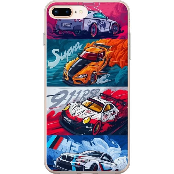 Yhteensopiva Puhelinkuori Apple iPhone 8 Plus Nopeat Autot - Piirretty Kuvio Toiminnalla Yhteensopiva Puhelinkuori Apple iPhone 8 Plus Nopeat Autot - Piirretty Kuvio Toiminnalla