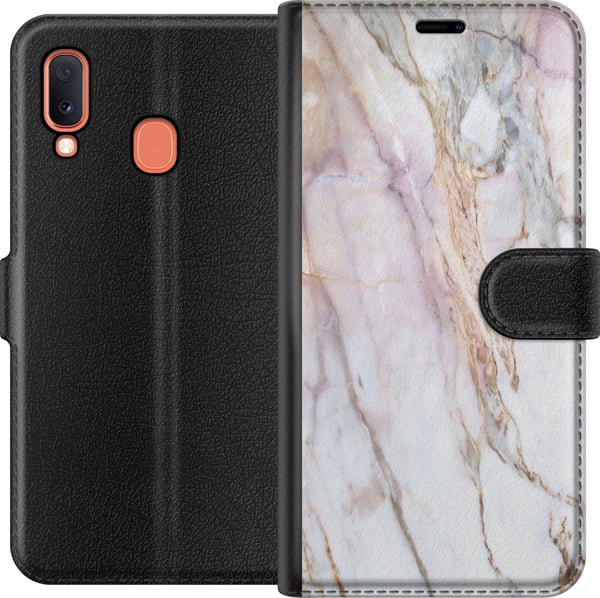 Kompatibelt Lommeboketui til Samsung Galaxy A20e Marmor