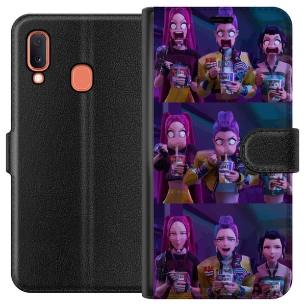 Kompatibelt Lommeboketui til Samsung Galaxy A20e Samlefigur KPop Demon Hunters mørk stil Kompatibelt Lommeboketui til Samsung Galaxy A20e Samlefigur KPop Demon Hunters mørk stil