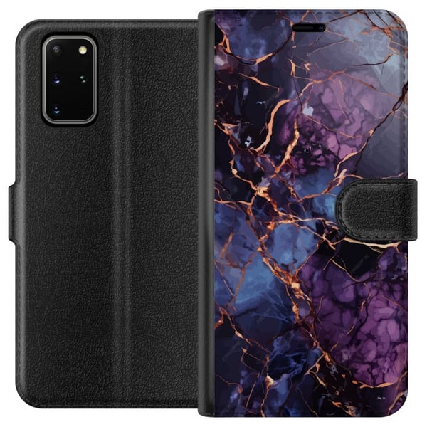 Kompatibelt Lommeboketui til Samsung Galaxy S20+ Marmor Blå Lilla Kompatibelt Lommeboketui til Samsung Galaxy S20+ Marmor Blå Lilla