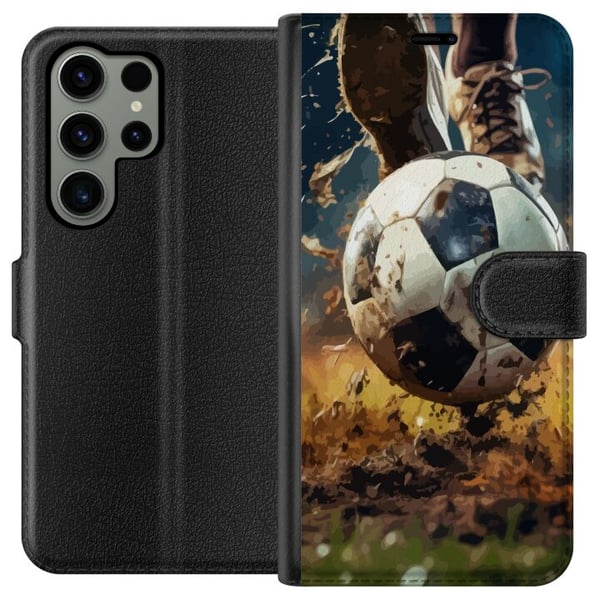 Kompatibelt Lommeboketui til Samsung Galaxy S23 Ultra Fotball