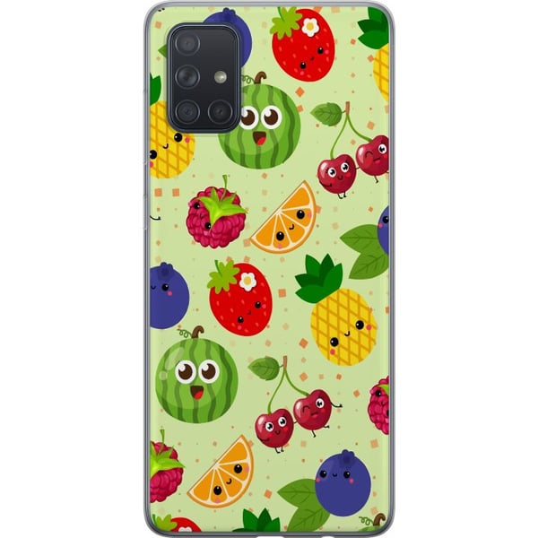 Kompatibel Mobilcover til Samsung Galaxy A71 Frugtmønster med ananas, melon og kirsebær, farverigt design, der spreder glæde og sommerenergi