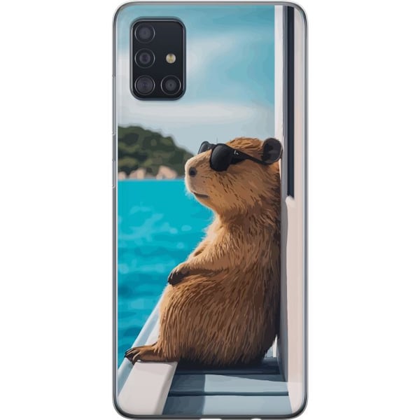 Kompatibelt Mobildeksel til Samsung Galaxy A51 Kapybara ved havet med solbriller, humoristisk sjarmerende design med avslappet feriestemning Kompatibelt Mobildeksel til Samsung Galaxy A51 Kapybara ved havet med solbriller, humoristisk sjarmerende design med avslappet feriestemning