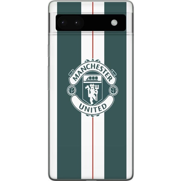 Yhteensopiva Puhelinkuori Google Pixel 6a Manchester United logo vaakuna jalkapallo seura Premier League Red Devils juliste retro valkoinen vihreä de