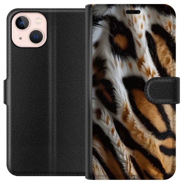 Kompatibelt Plånboksfodral till Apple iPhone 13 mini Tiger Stripes Pattern Safari Animal