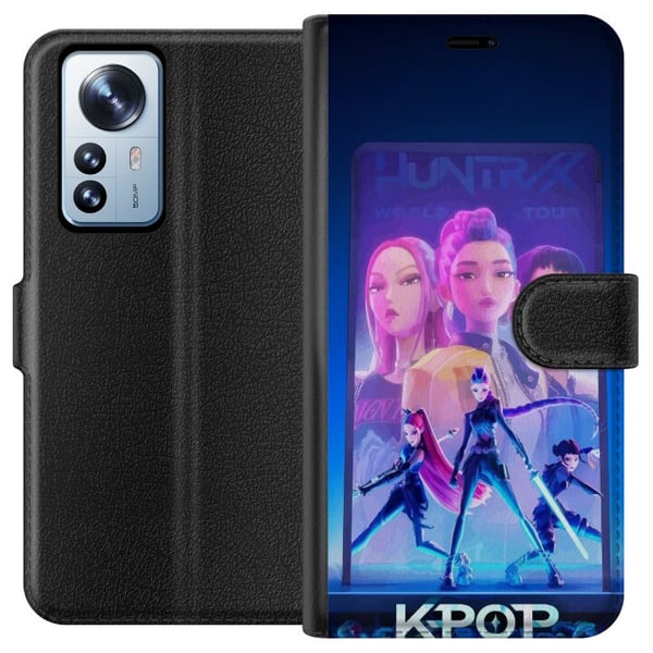 Kompatibel Tegnebogsetui til Xiaomi 12 Pro KPop Demon Hunters 2 HuntrX futuristisk KPop-motiv med scene og stærk energi