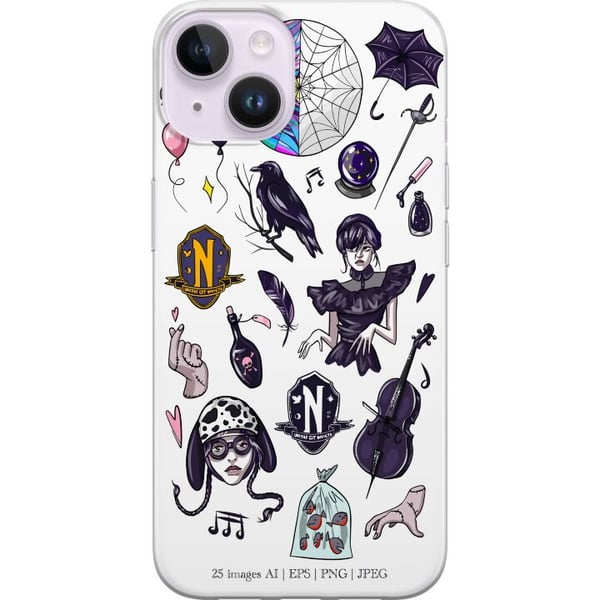 Yhteensopiva Puhelinkuori Apple iPhone 14 Keskiviikko tarroja
