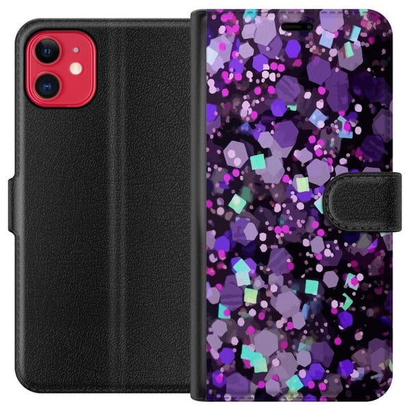 Kompatibel Tegnebogsetui til Apple iPhone 11 Lilla Glitter Kompatibel Tegnebogsetui til Apple iPhone 11 Lilla Glitter