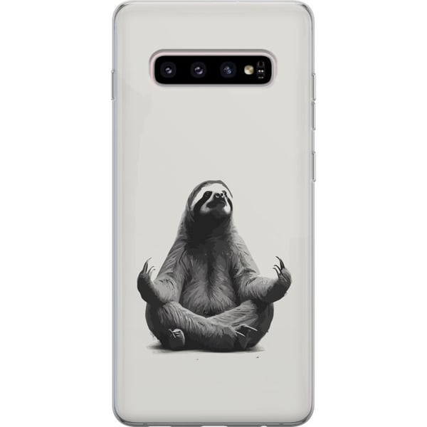 Kompatibelt Mobilskal till Samsung Galaxy S10+ Sengångare i meditation charmig rofylld design som kombinerar humor avslappning och söt estetik i perf
