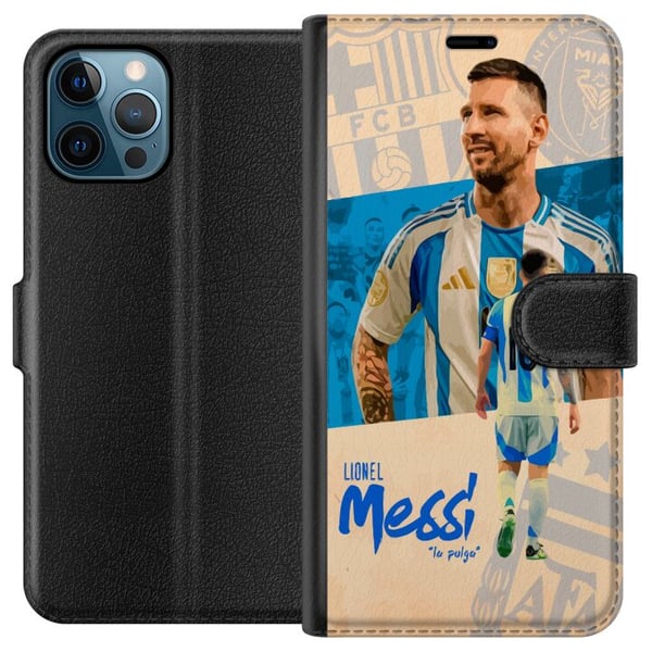 Kompatibelt Plånboksfodral till Apple iPhone 12 Pro Max Lionel Messi porträtt i Argentina tröja ikonisk design för fotbollsfans med passion och energ