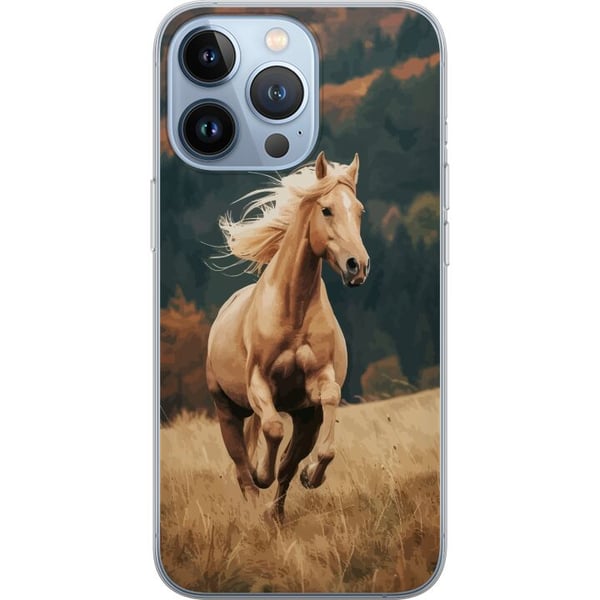 Kompatibel Mobilcover til Apple iPhone 13 Pro Elegant hest, der løber over efterårsmarker med smukke farver og en følelse af natur, kraftfuld og deta