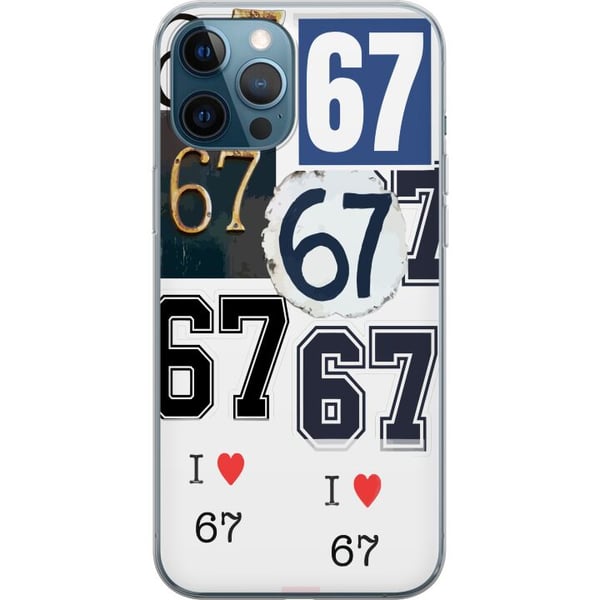 Yhteensopiva Puhelinkuori Apple iPhone 12 Pro 67-meemi vintage-numerokollaasi – retro 6–7-numerodesign klassisilla kirjasimilla ja vintage-tunnelmall