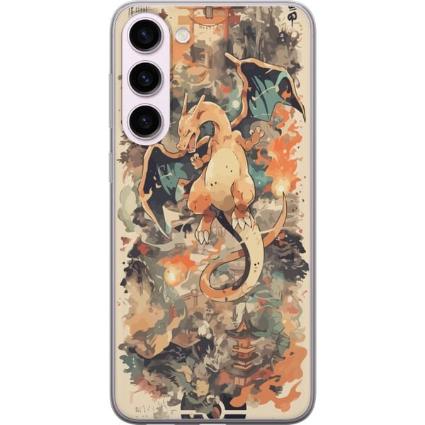 Kompatibel Mobilcover til Samsung Galaxy S23+ Legenden om ilddragen, ildspruttende drage i japansk kunststil, vintageillustration med templer og røgs Kompatibel Mobilcover til Samsung Galaxy S23+ Legenden om ilddragen, ildspruttende drage i japansk kunststil, vintageillustration med templer og røgs