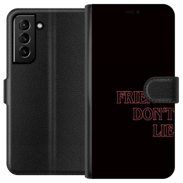 Yhteensopiva Lompakkokotelo Samsung Galaxy S21+ 5G Stranger Things Friends Don’t Lie – neonpunainen tekstidesign, jossa on suosittu Stranger Things - Yhteensopiva Lompakkokotelo Samsung Galaxy S21+ 5G Stranger Things Friends Don’t Lie – neonpunainen tekstidesign, jossa on suosittu Stranger Things -