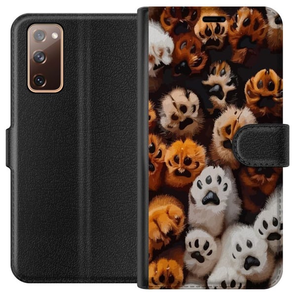 Kompatibelt Plånboksfodral till Samsung Galaxy S20 FE Djurens tassar i närbild gullig och detaljrik design fylld av värme mjukhet och lekfull energi