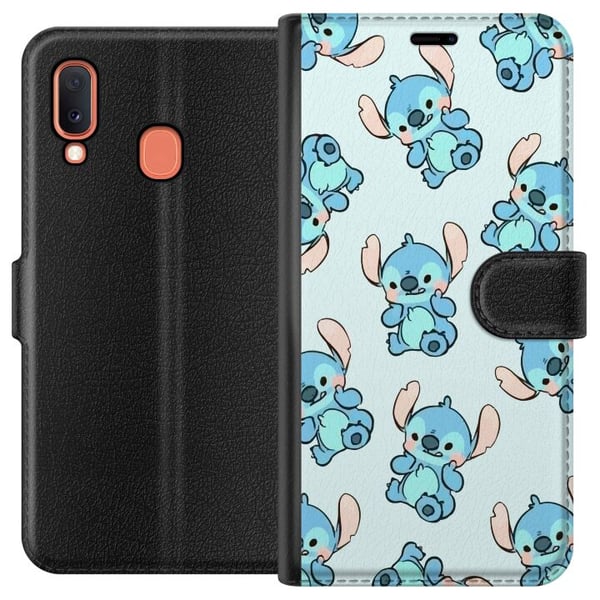 Kompatibelt Lommeboketui til Samsung Galaxy A20e Søm mønster Kompatibelt Lommeboketui til Samsung Galaxy A20e Søm mønster