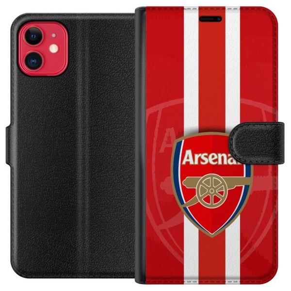 Kompatibelt Plånboksfodral till Apple iPhone 11 Arsenal logga med rödvit bakgrund klassisk fotballdesign för klubbens riktiga fans