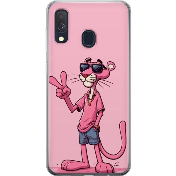 Kompatibelt Mobilskal till Samsung Galaxy A40 Pink Panter Peace Kompatibelt Mobilskal till Samsung Galaxy A40 Pink Panter Peace