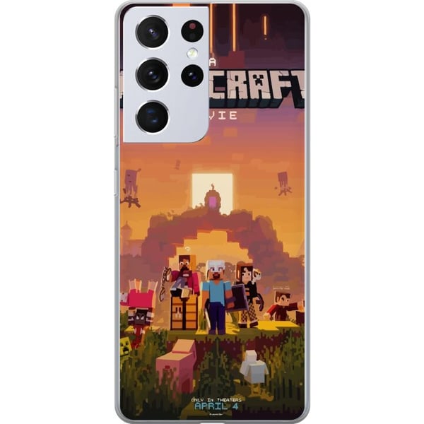 Yhteensopiva Puhelinkuori Samsung Galaxy S21 Ultra 5G Minecraft Pixel Lohkon Rakennuspeli