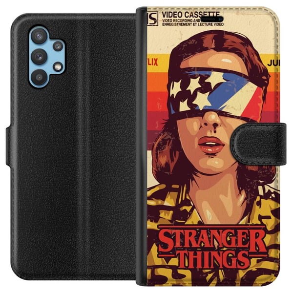 Kompatibelt Plånboksfodral till Samsung Galaxy A32 5G Stranger Things VHS Kompatibelt Plånboksfodral till Samsung Galaxy A32 5G Stranger Things VHS