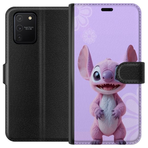 Kompatibelt Lommeboketui til Samsung Galaxy S10 Lite Rosa Stitch-figur med kawaiimotiv i lilla pastellfarger, søt og sjarmerende for elskere av søte Kompatibelt Lommeboketui til Samsung Galaxy S10 Lite Rosa Stitch-figur med kawaiimotiv i lilla pastellfarger, søt og sjarmerende for elskere av søte