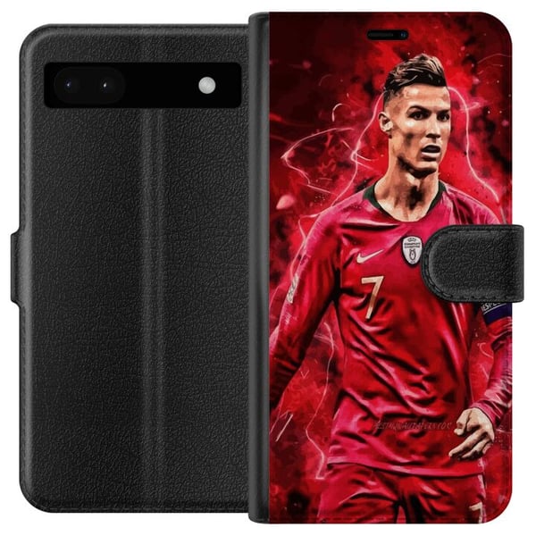 Yhteensopiva Lompakkokotelo Google Pixel 6a Ronaldon Taidot - CR7 Suunnittelu Aidolle Kannattajalle