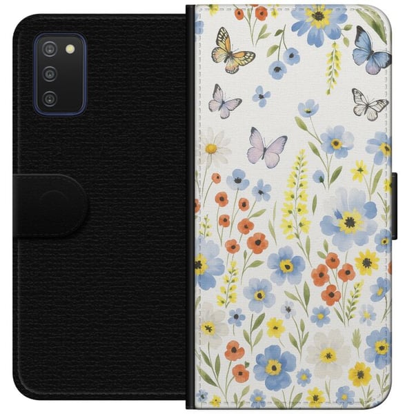 Kompatibelt Lommeboketui til Samsung Galaxy A03s Sommerblomster