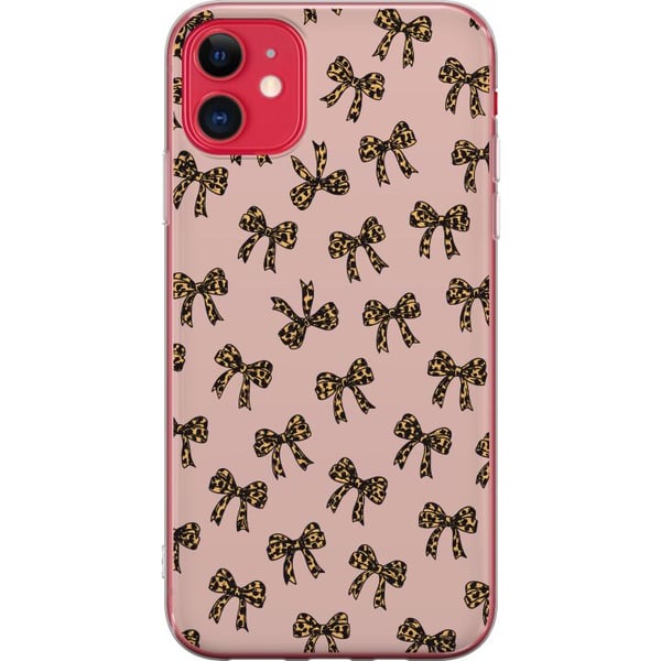 Kompatibel Mobilcover til Apple iPhone 11 Leopardmønstrede sløjfer lyserød baggrund mode piget sød retro mønster mode mønster stilfuld dekoration