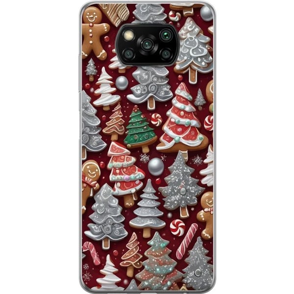 Kompatibel Mobilcover til Xiaomi Poco X3 NFC julesmåkager julesmåkager peberkager grantræer peberkager julemotiv sukkerstok juletræ design