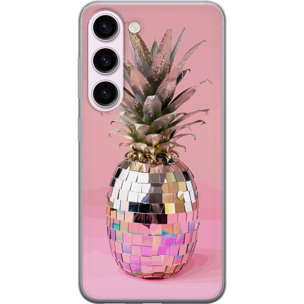Yhteensopiva Puhelinkuori Samsung Galaxy S23 Disco Pineapple ananas peilimosaiikissa pop-taide vaaleanpunainen tausta kimalteleva trooppinen design