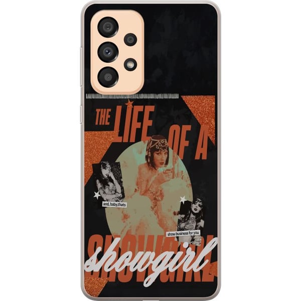 Yhteensopiva Puhelinkuori Samsung Galaxy A33 5G Taylor Swift The Life of a Showgirl – Sininen konserttikuningatar lavalla