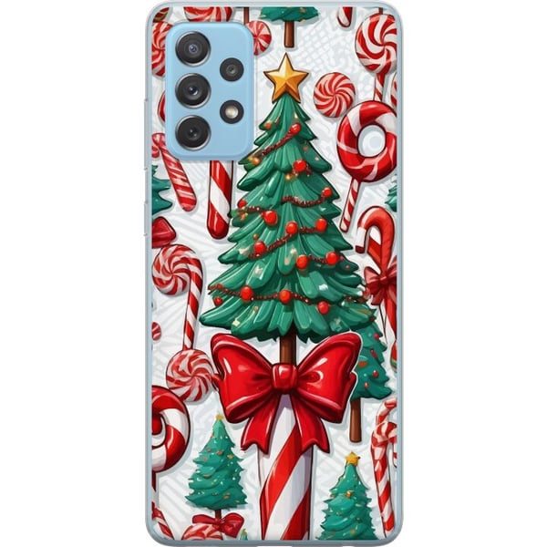 Kompatibelt Mobilskal till Samsung Galaxy A52 5G Julgran poster Christmas tree polkagris godis holiday sweets julmotiv retro candy canes design art Kompatibelt Mobilskal till Samsung Galaxy A52 5G Julgran poster Christmas tree polkagris godis holiday sweets julmotiv retro candy canes design art